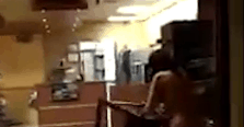 NAKED WOMAN TRASHES A  RESTAURANT (VIDEO)