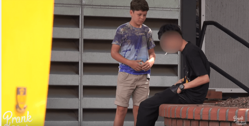 14 YEAR OLD BOY ASKS FOR A LIGHTER FROM SOME PEOPLE IN ORDER TO SMOKE WILL THEY GIVE THE LIGHTER OR NOT? (VIDEO)