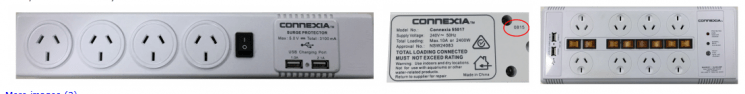 PRODUCT RECALL – Musicway—Connexia Branded 8 and 4 Socket Surge Protected Powerboards