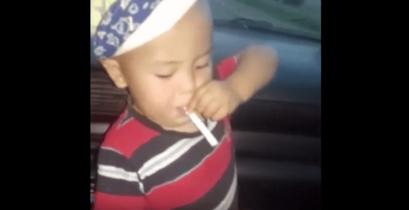SHOCKING: MUM TEACHES HER 2 YEARS OLD CHILD HOW TO SMOKE (VIDEO)